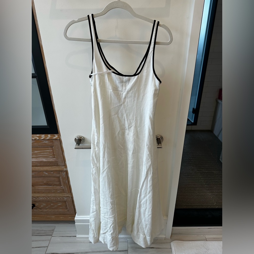 Zara White Dress with Black Straps